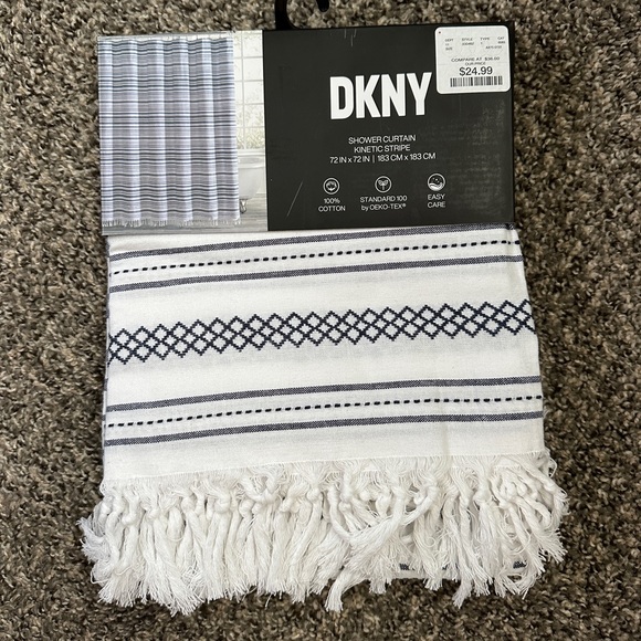 Dkny Bath Nwt Navy Blue And White Shower Curtain Poshmark